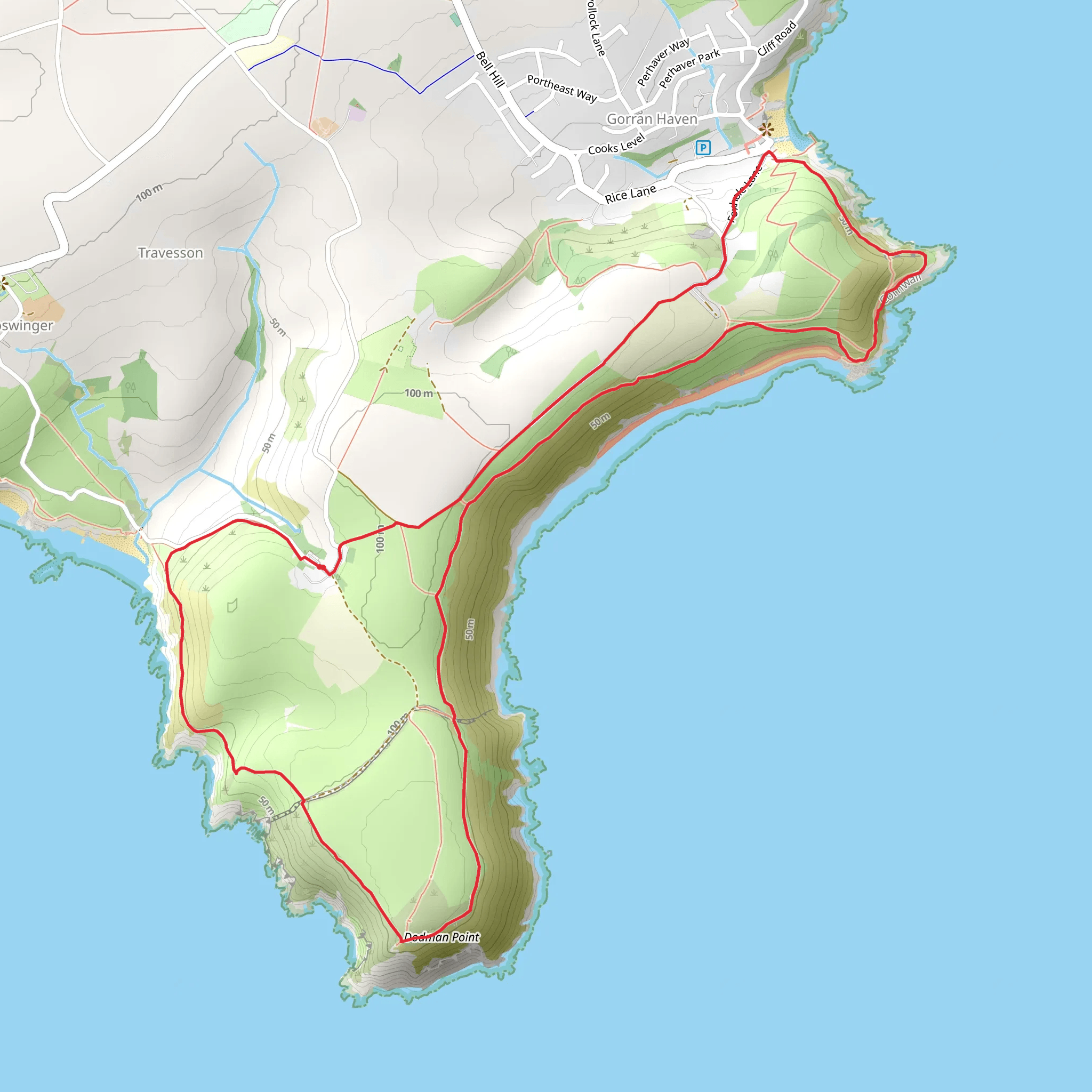 The Dodman Long Loop mobile static map