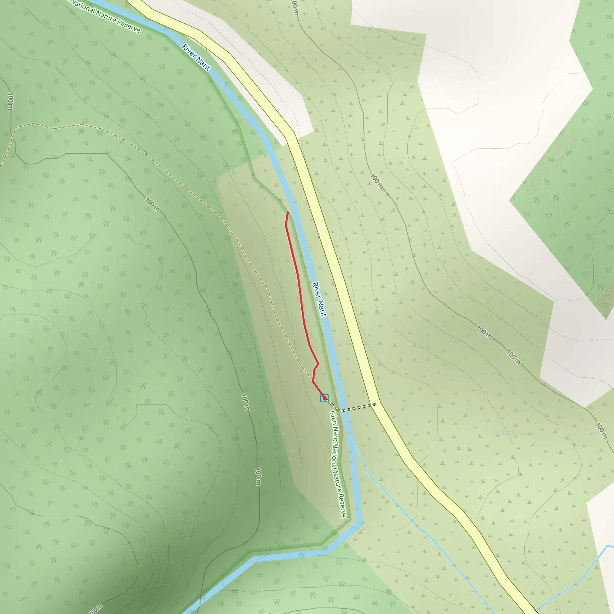 River Nant Riverbank Trail mobile static map
