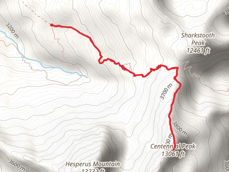 Centennial Peak via Sharkstooth Trail
