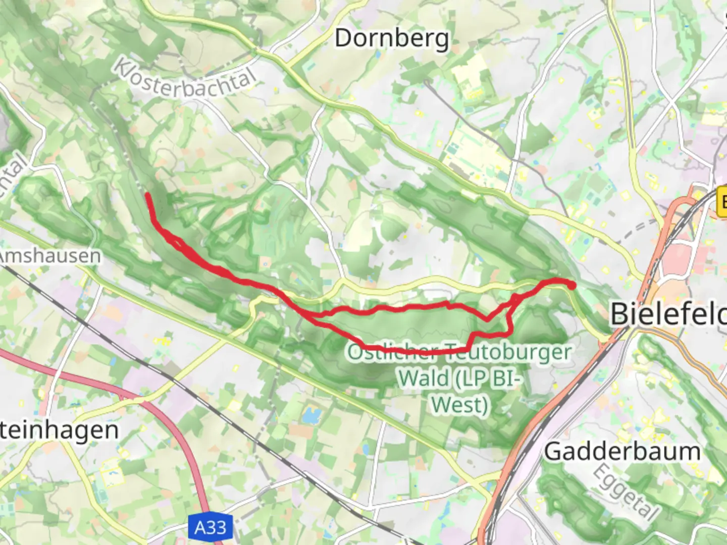 An image depicting the trail Stauweiher, Unterer-Oberer Teich, Hunenburg, Palsterkamper Berg and Bußberg Loop and its surrounding area.