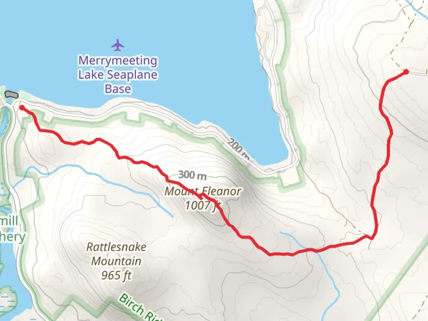 An image depicting the trail Mount Eleanor - South Shore Road and its surrounding area.