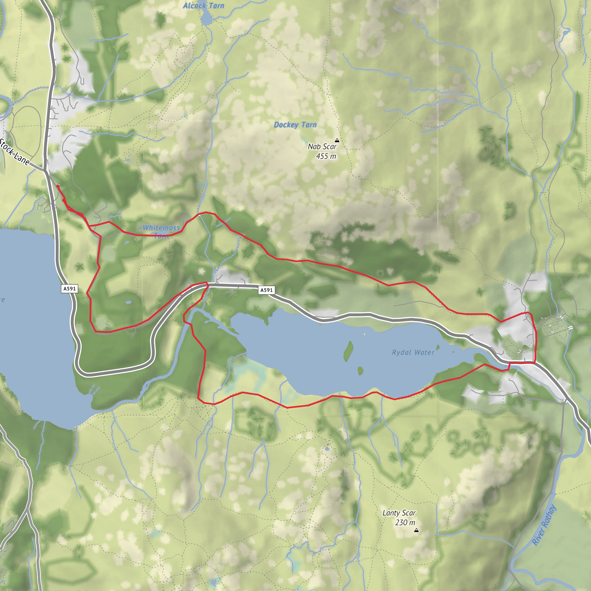 Wordsworth Way - Rydal Water Loop mobile static map