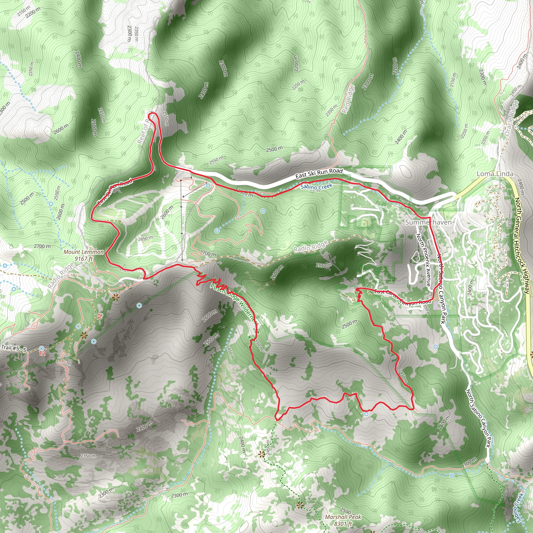 Mint Springs from Summerhaven Loop Trail mobile static map