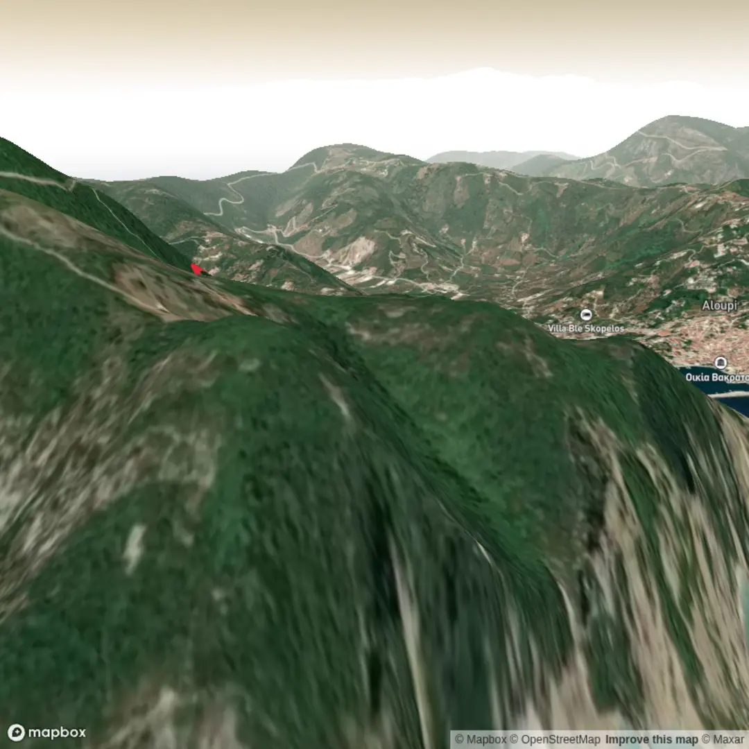 An image depicting the trail Skopelos and Sotiros Monastery Loop and its surrounding area.