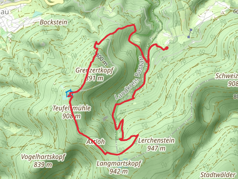 Grosses Loch, Teufelskammer and Teufelsmühle via Albtalweg
