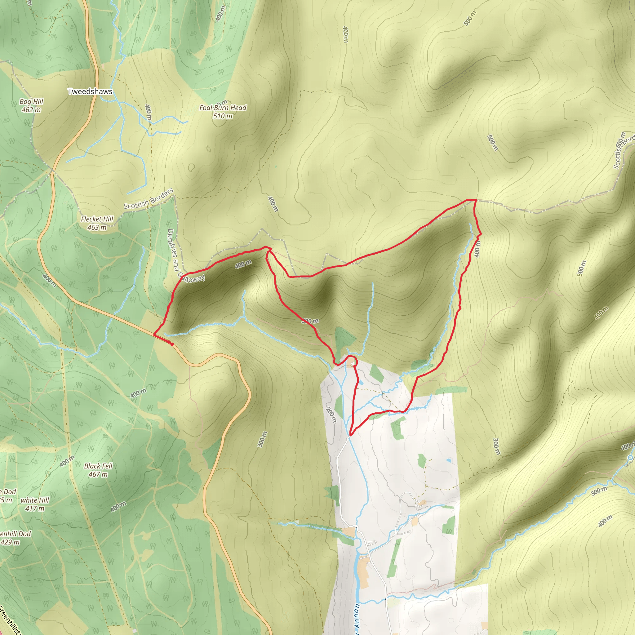 Skirtle Craig Loop via Annandale Way mobile static map