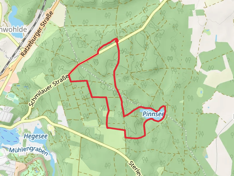 Pinnsee via Wasserkrüger Weg and Alter Frachtweg Loop