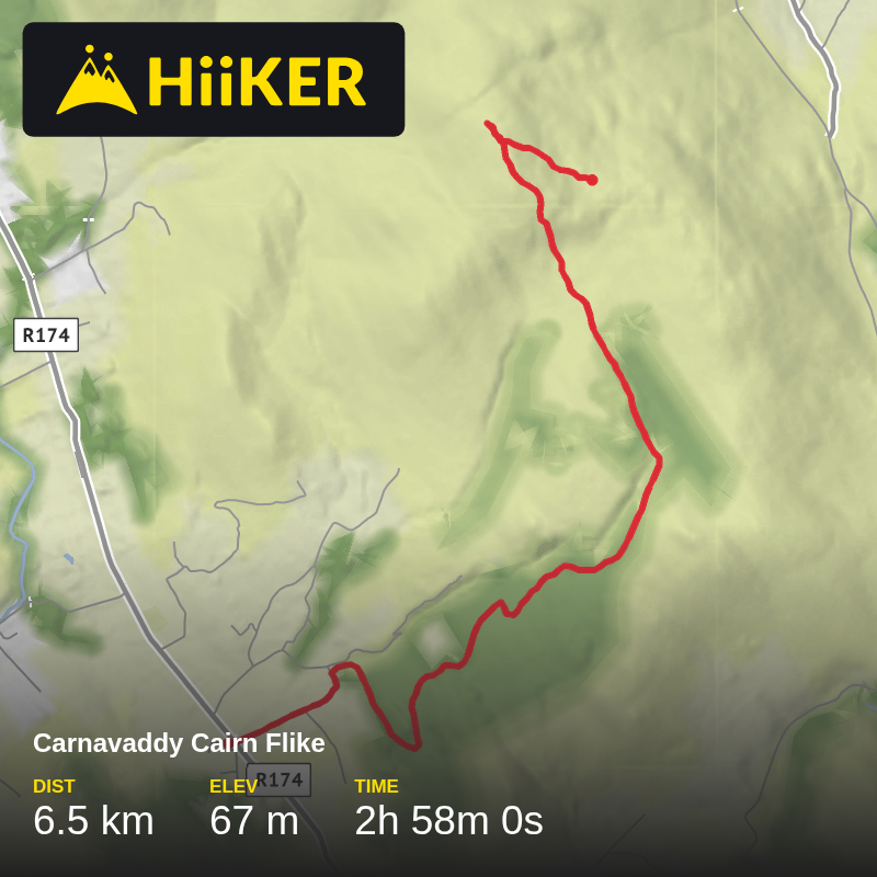 A map preview of the recording Carnavaddy Cairn Flike.