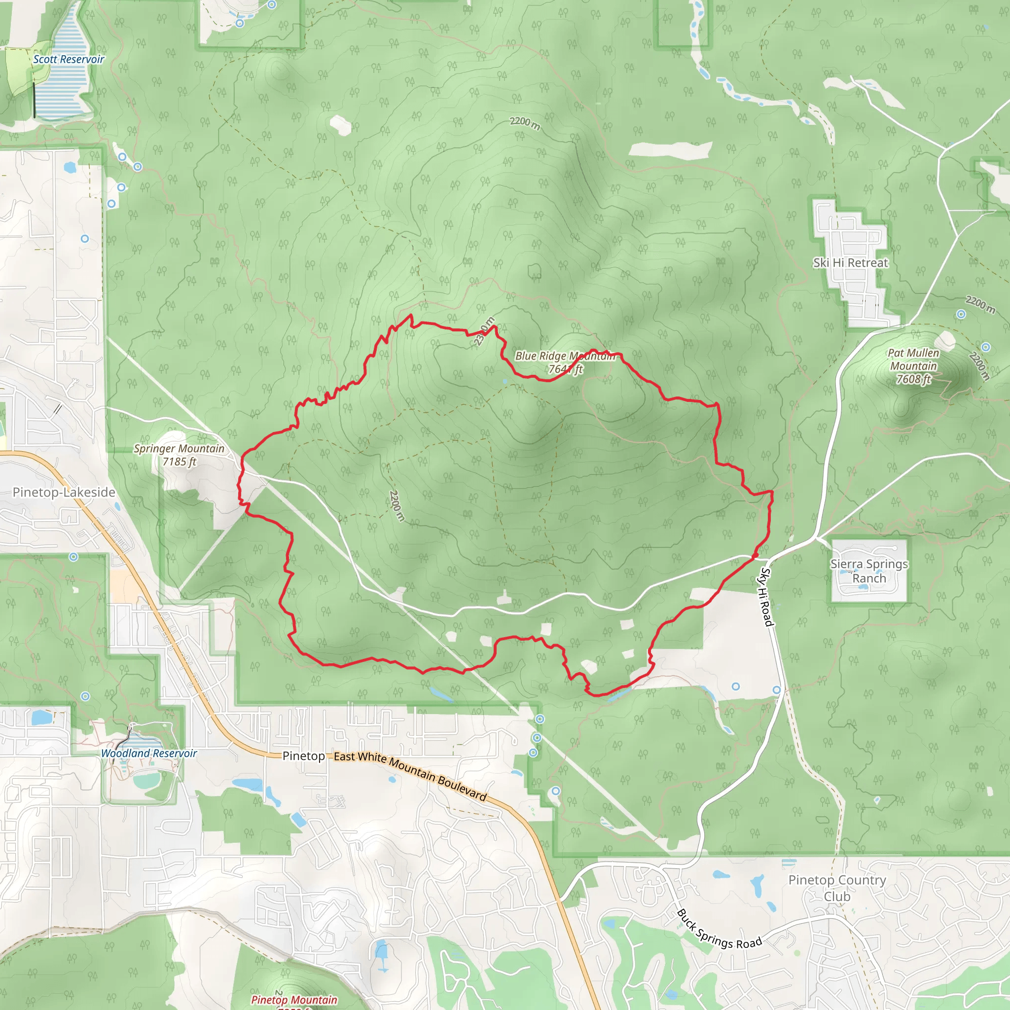 Blue Ridge Trail mobile static map