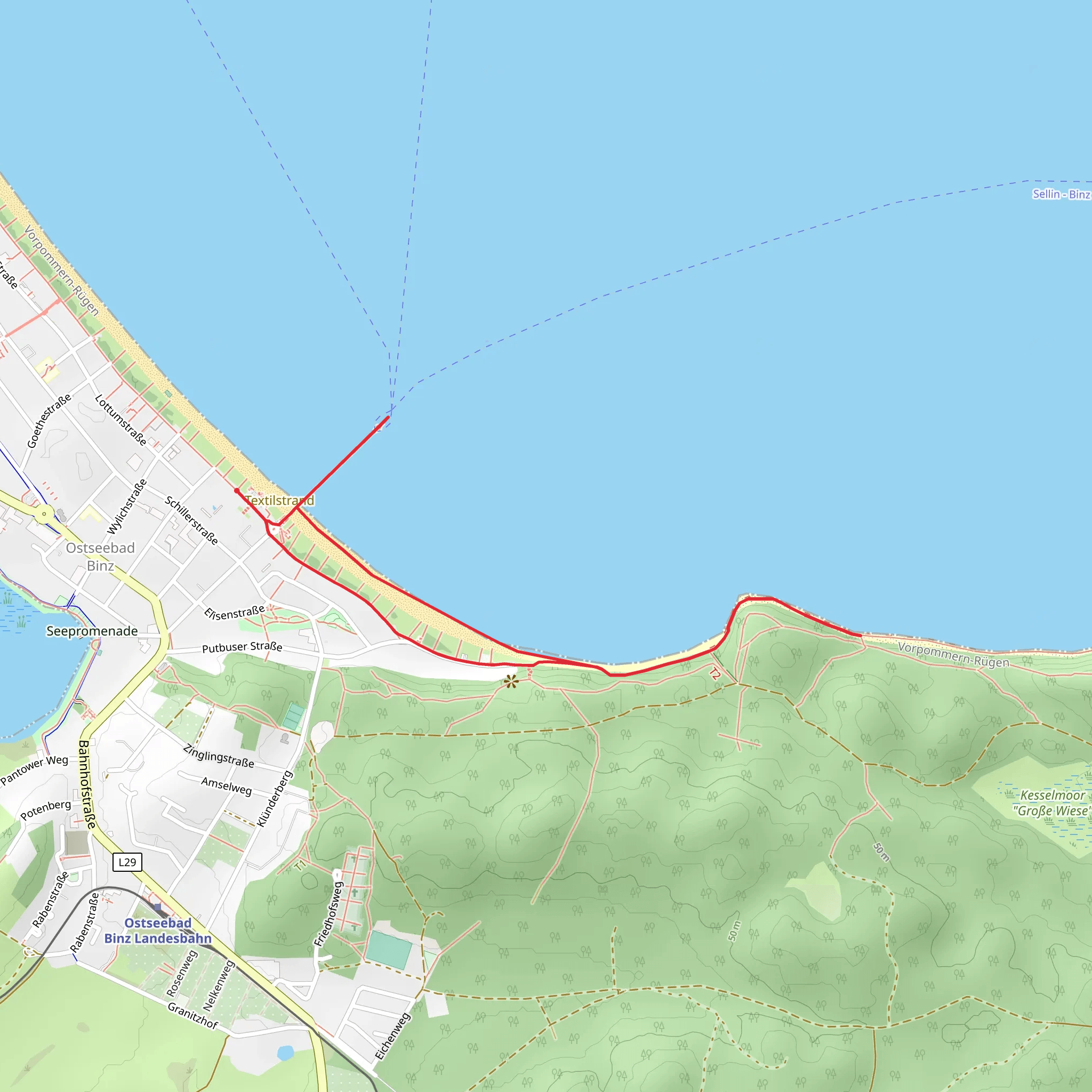 Hundestrand via Gelber Punkt mobile static map