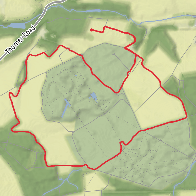 A map preview of the recording Leeds Trail Running.