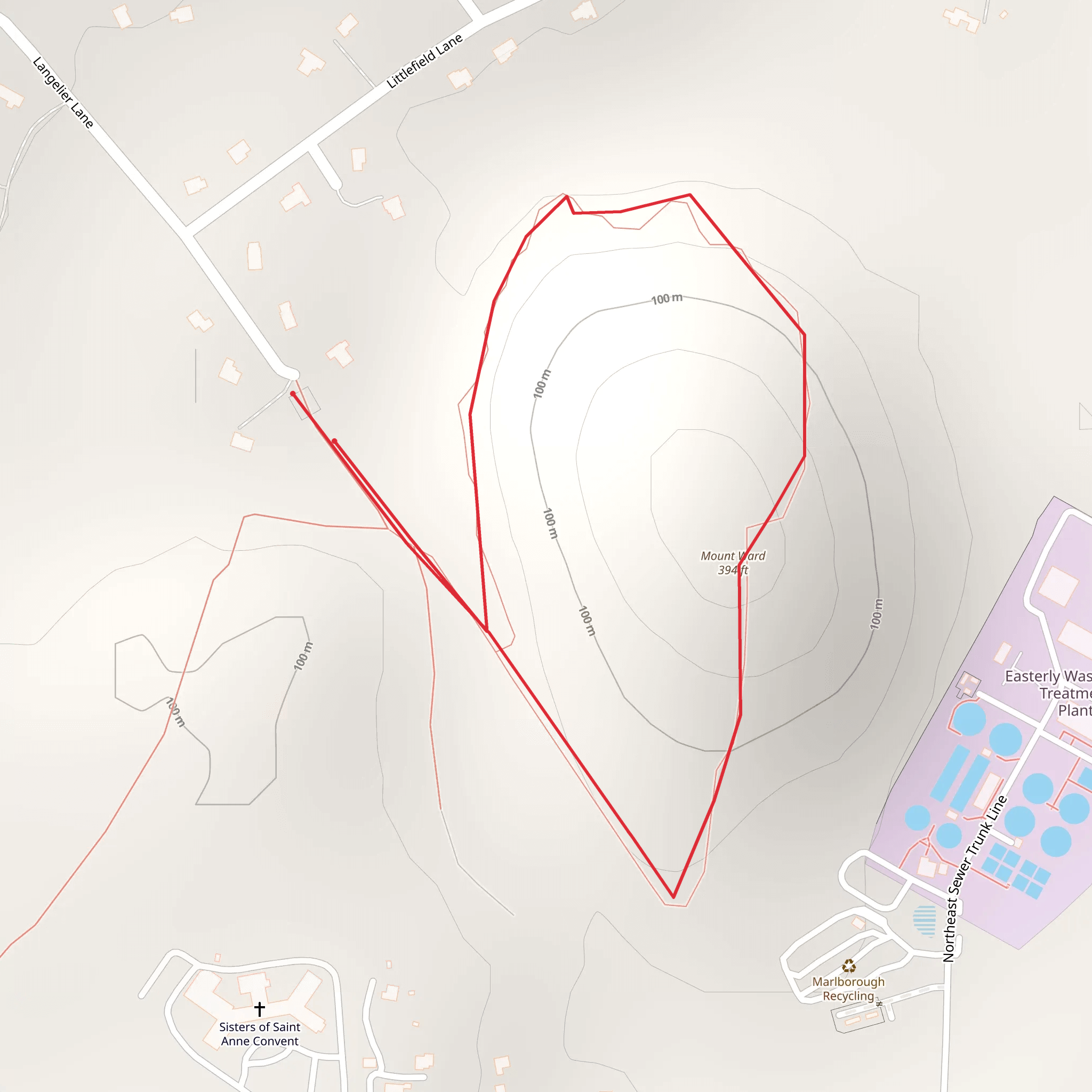 Mount Ward Loop from Langelier Lane mobile static map