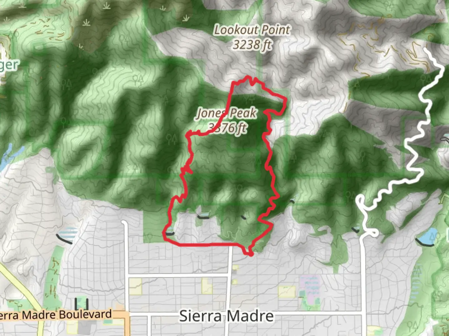 An image depicting the trail Jones Peak Loop and its surrounding area.