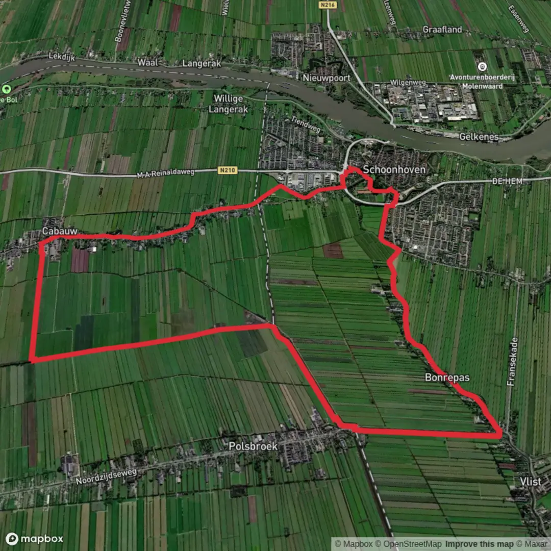 An image depicting the trail Schoonhoven Loop and its surrounding area.