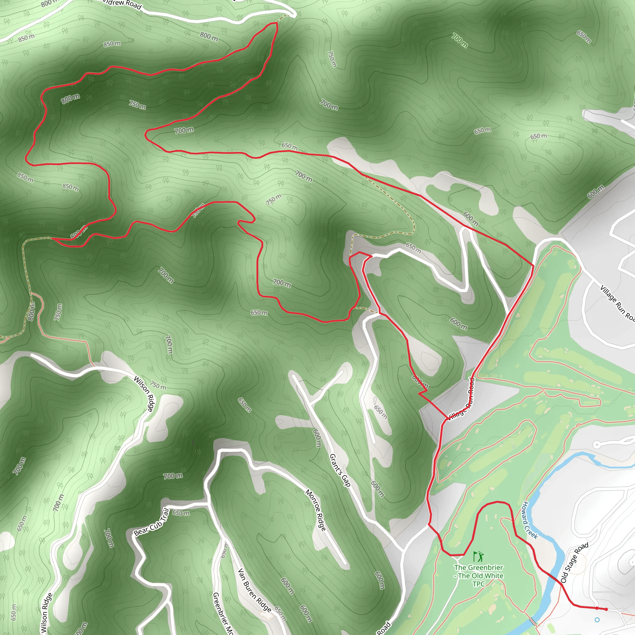 The Greenbrier - The Old White TPC Loop Walk mobile static map