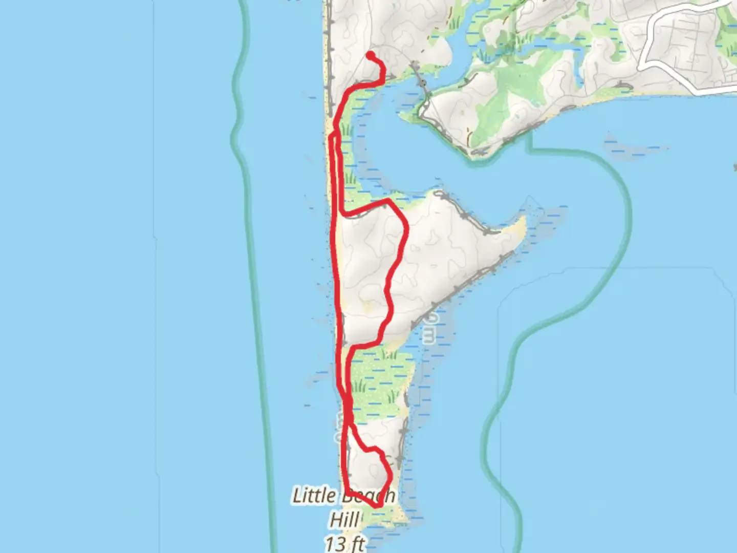 An image depicting the trail Little Beach Hill Loop Trail and its surrounding area.