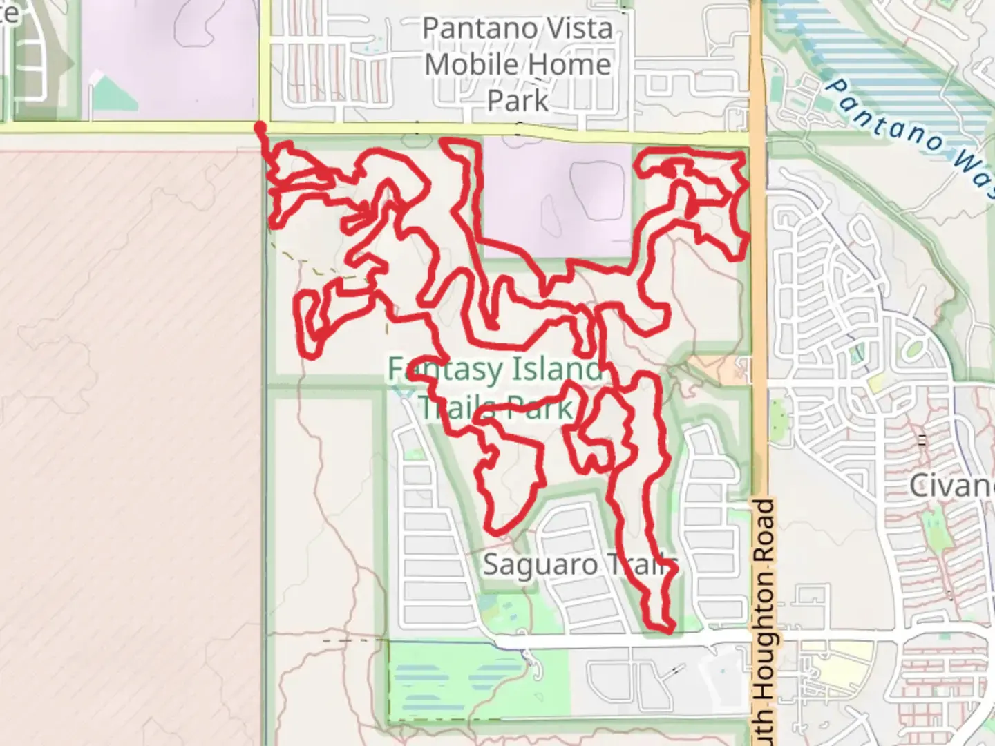 An image depicting the trail Lone Cactus and Bo's Loop and its surrounding area.