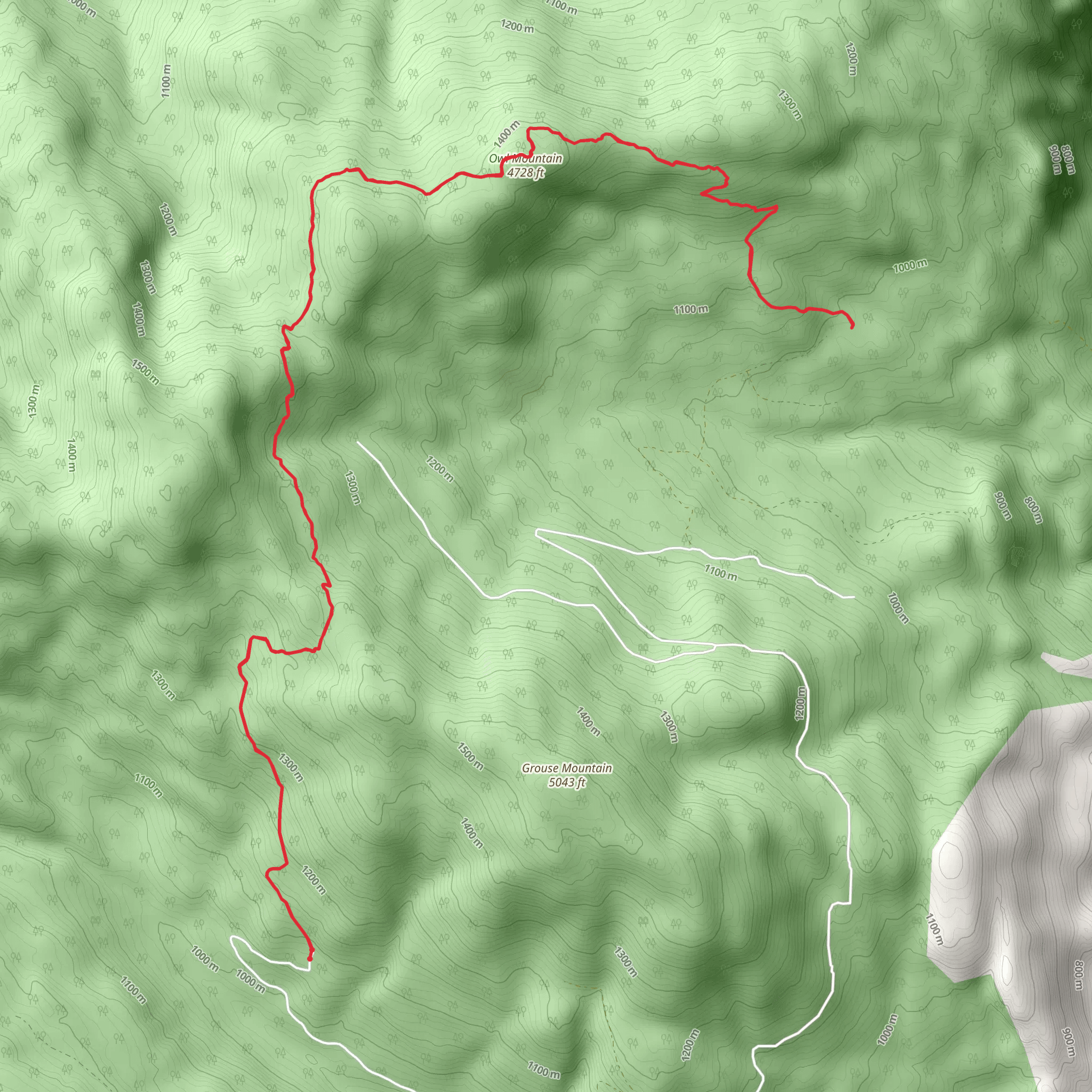 Owl Mountain Trail mobile static map