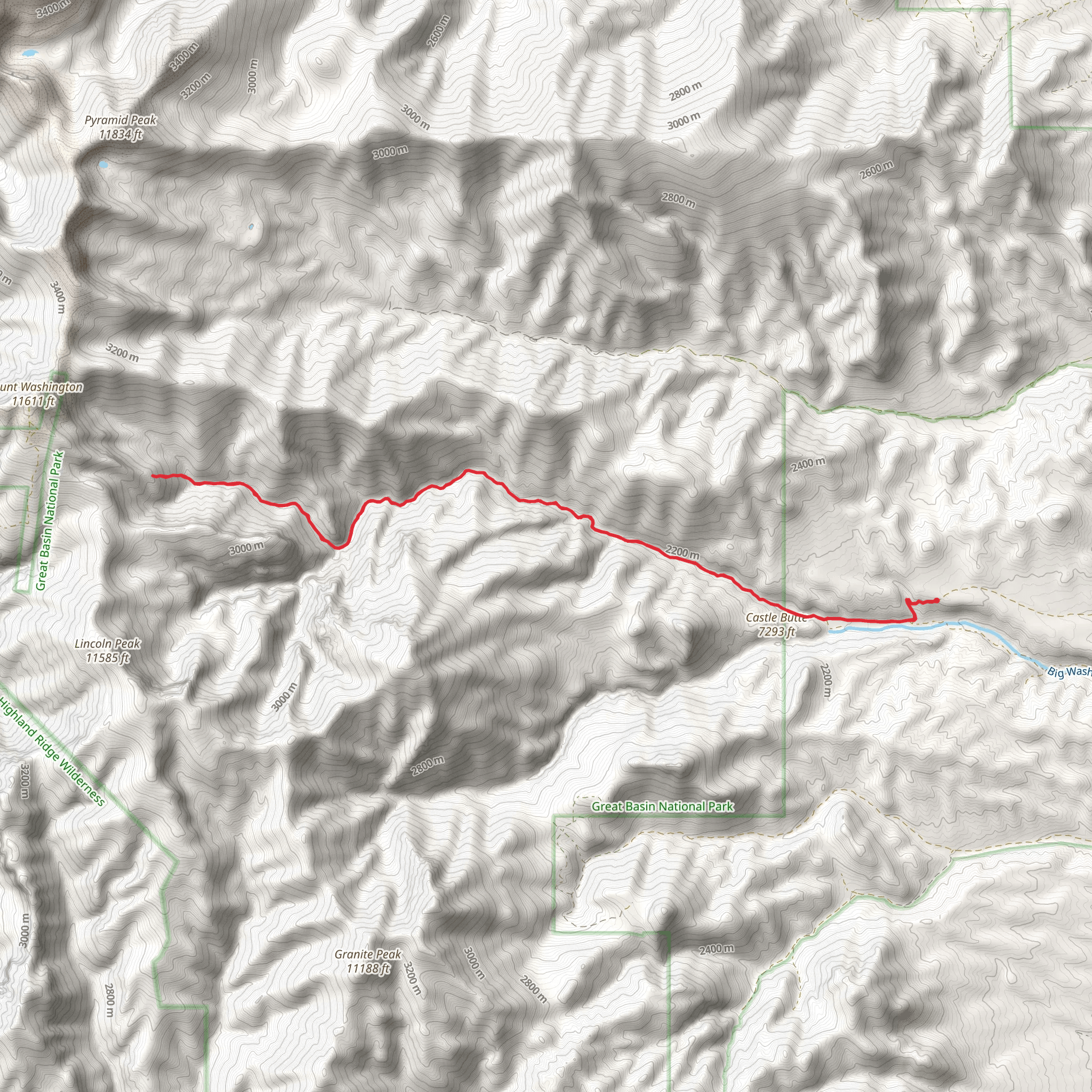 North Fork of Big Wash Trail mobile static map