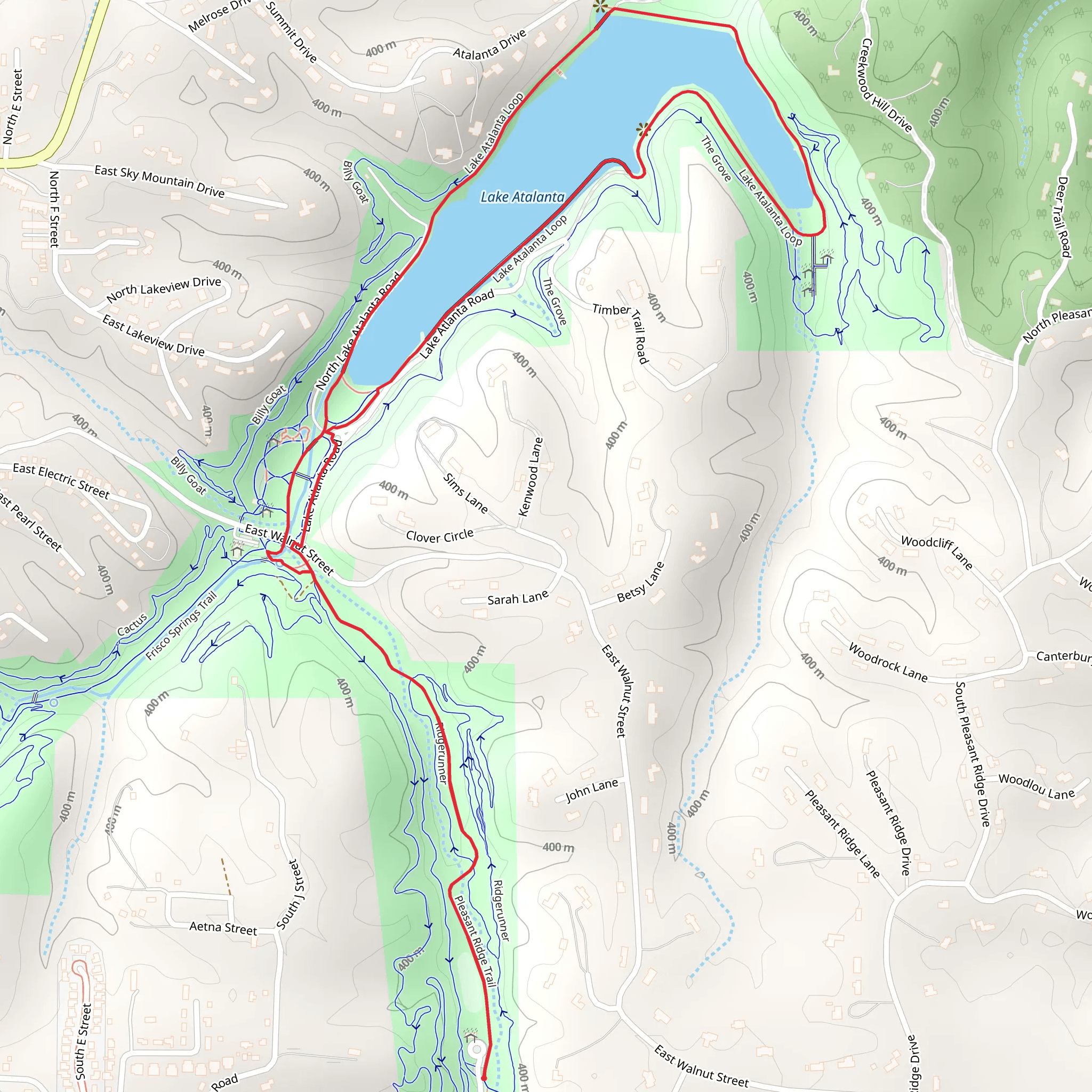 Lake Atalanta Loop via Pleasant Ridge Trail mobile static map