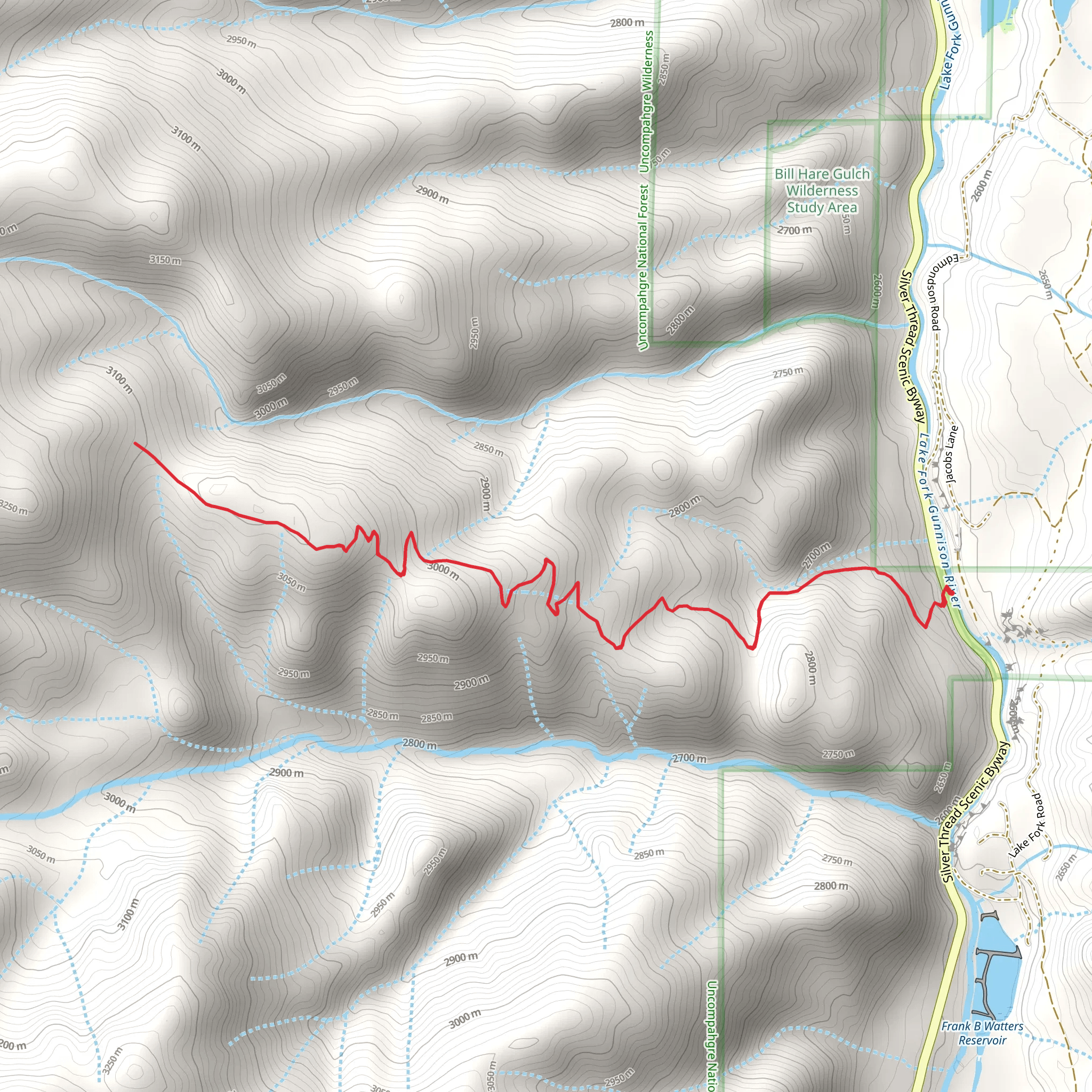Independence Gulch Trail mobile static map