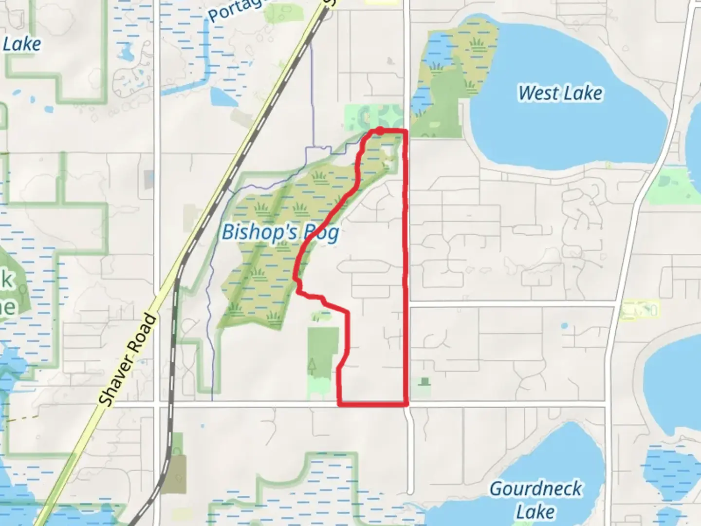 An image depicting the trail Sugarloaf Drain Loop and its surrounding area.