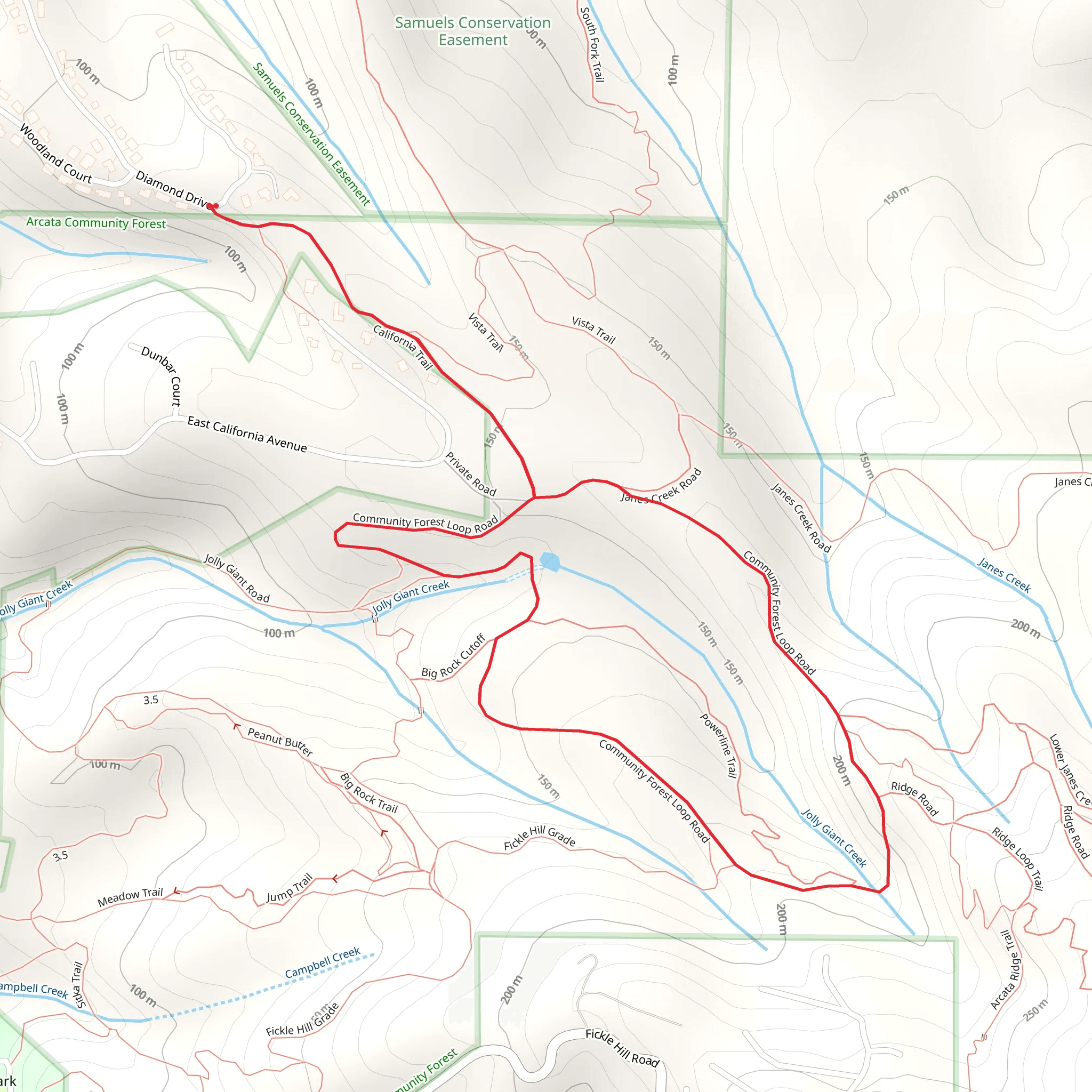 Community Forest Loop Road mobile static map