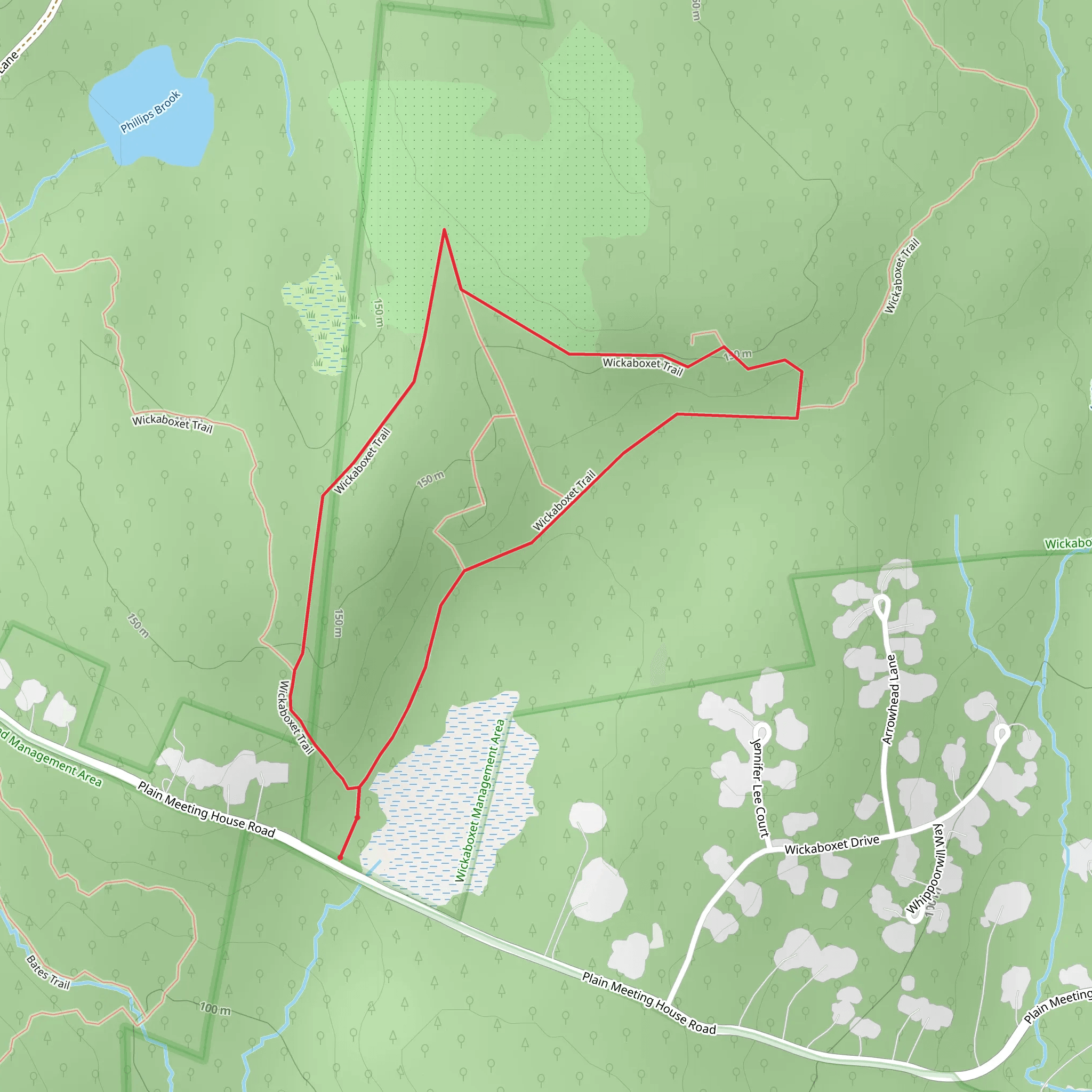Wickaboxet Loop Trail mobile static map