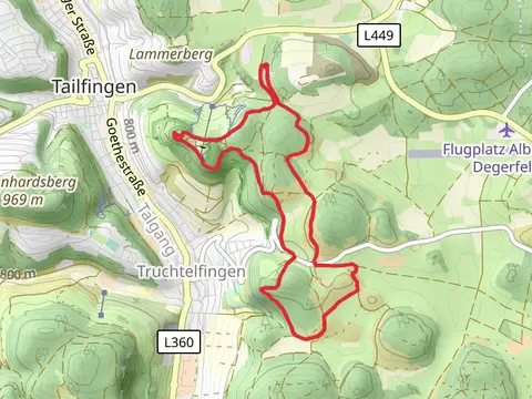 Schlossberg, Leimenfelsen and Strichfelsen via Traufgand Wacholderhoehe