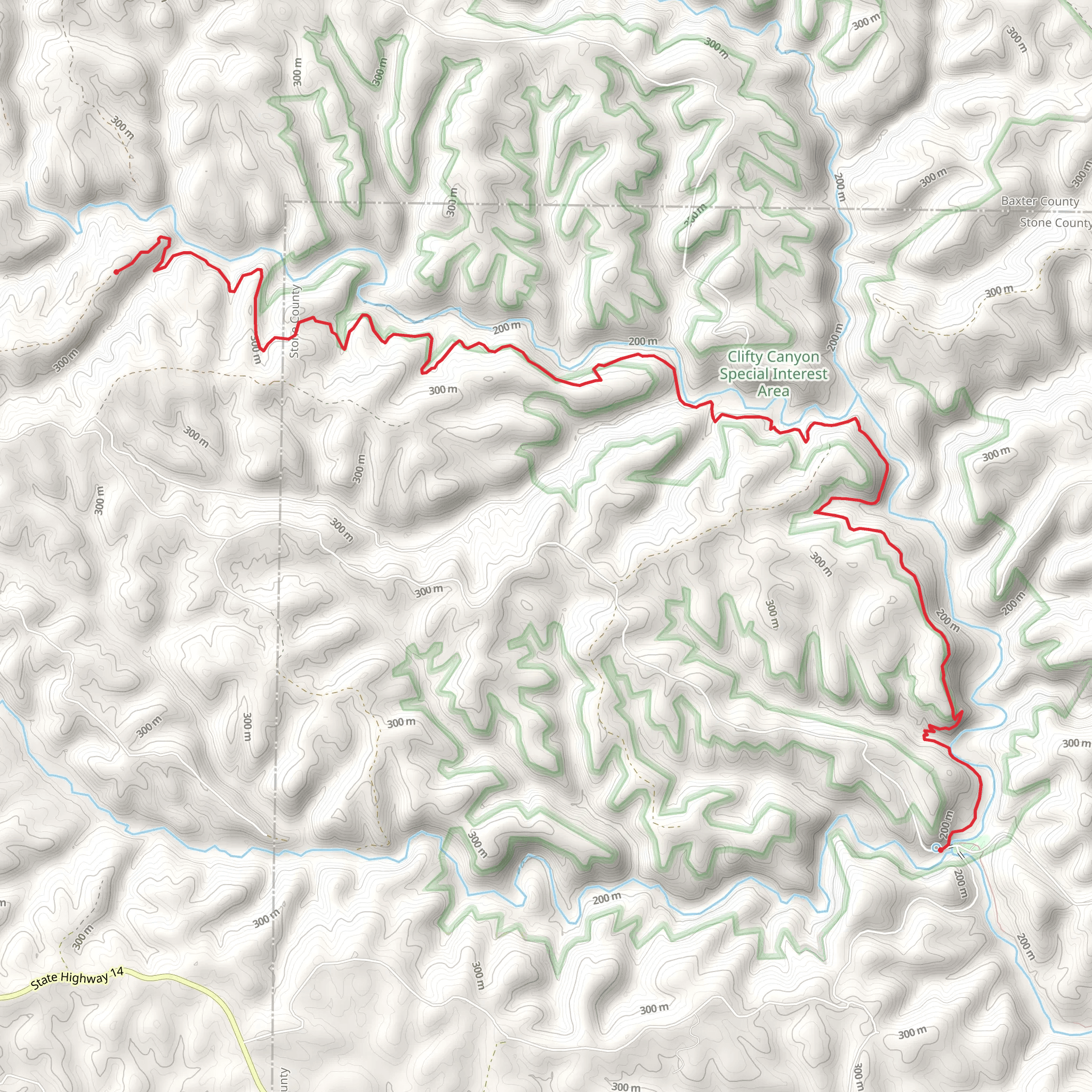 Sylamore Creek Trail mobile static map