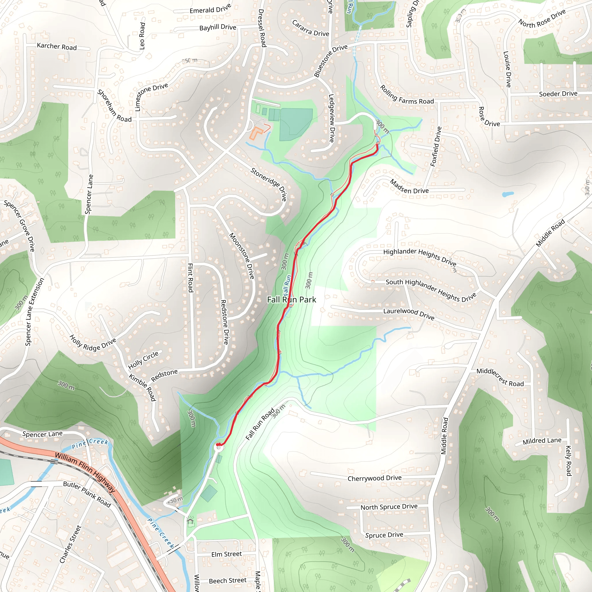 Along Fall Run Creek mobile static map