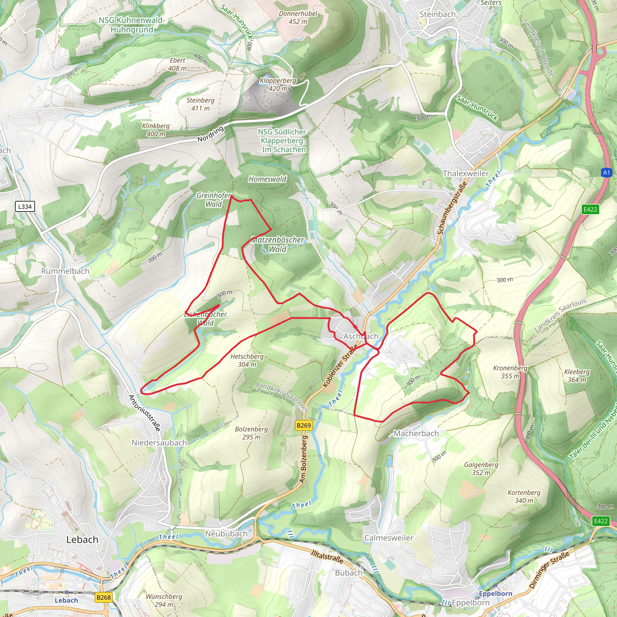 Matzenbornbach via Ruemmelbach-Humberg Weg mobile static map