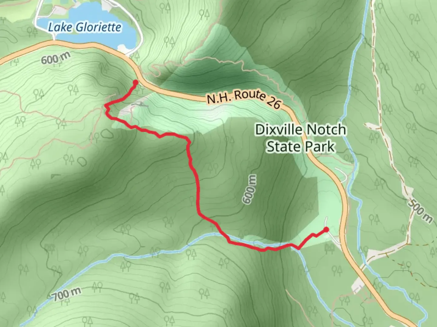 An image depicting the trail Table Rock via Cohos Trail and its surrounding area.
