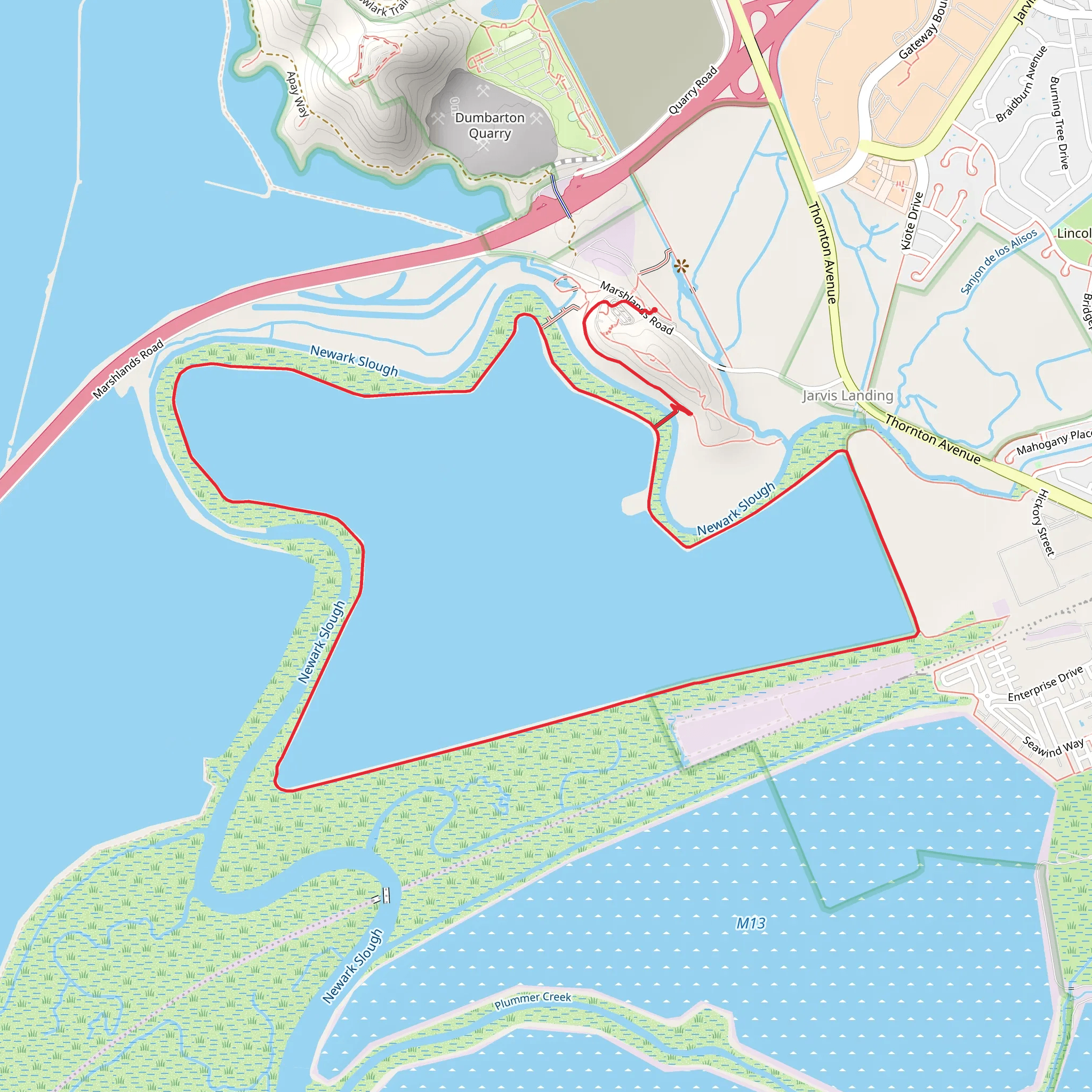 Newark Slough Loop Trail mobile static map