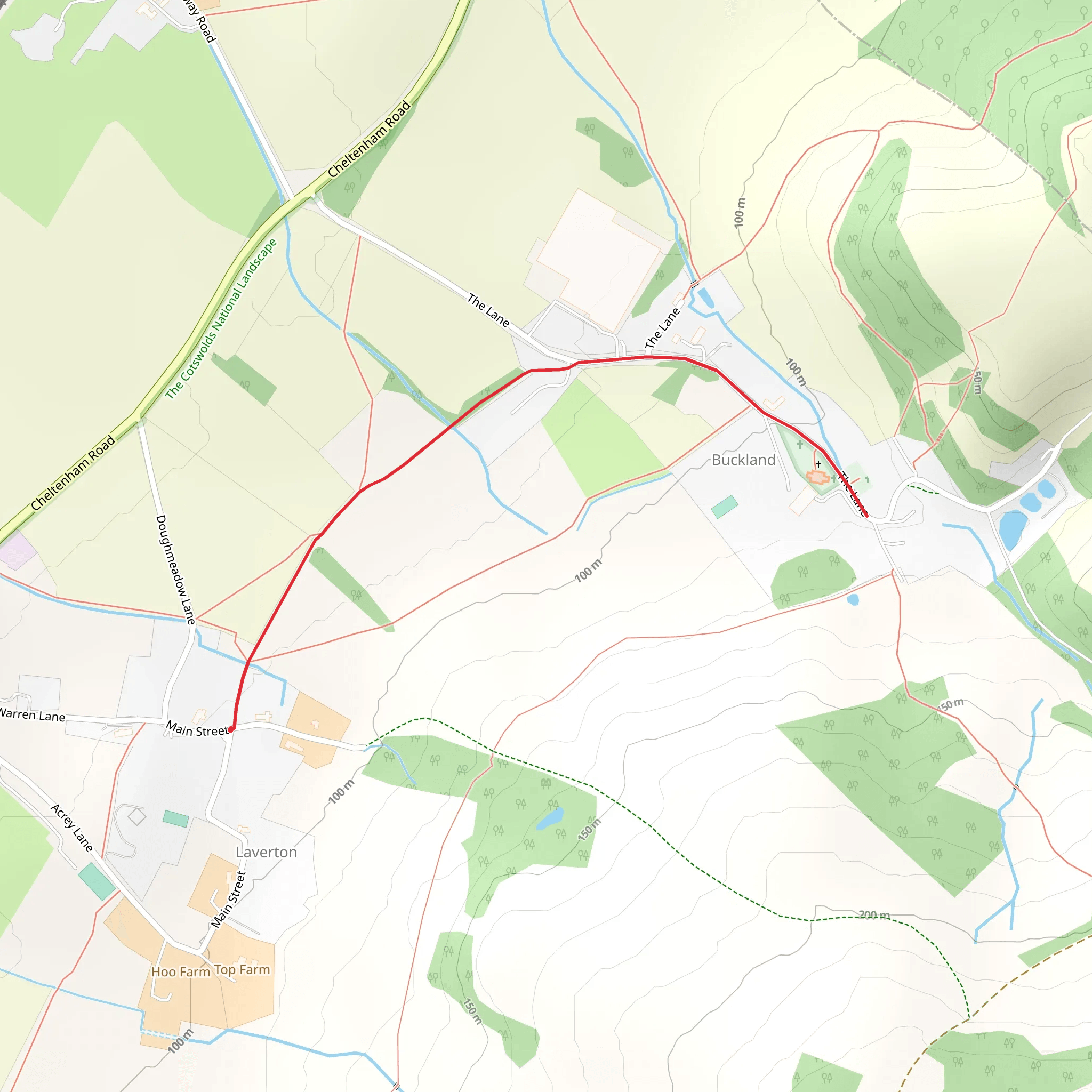 Laverton to Buckland mobile static map