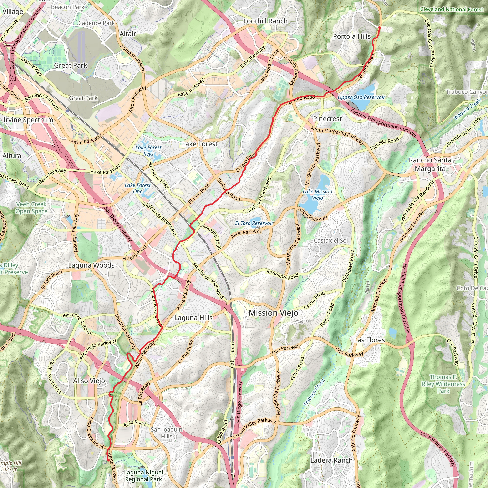 Aliso Creek Way - Awma Road mobile static map
