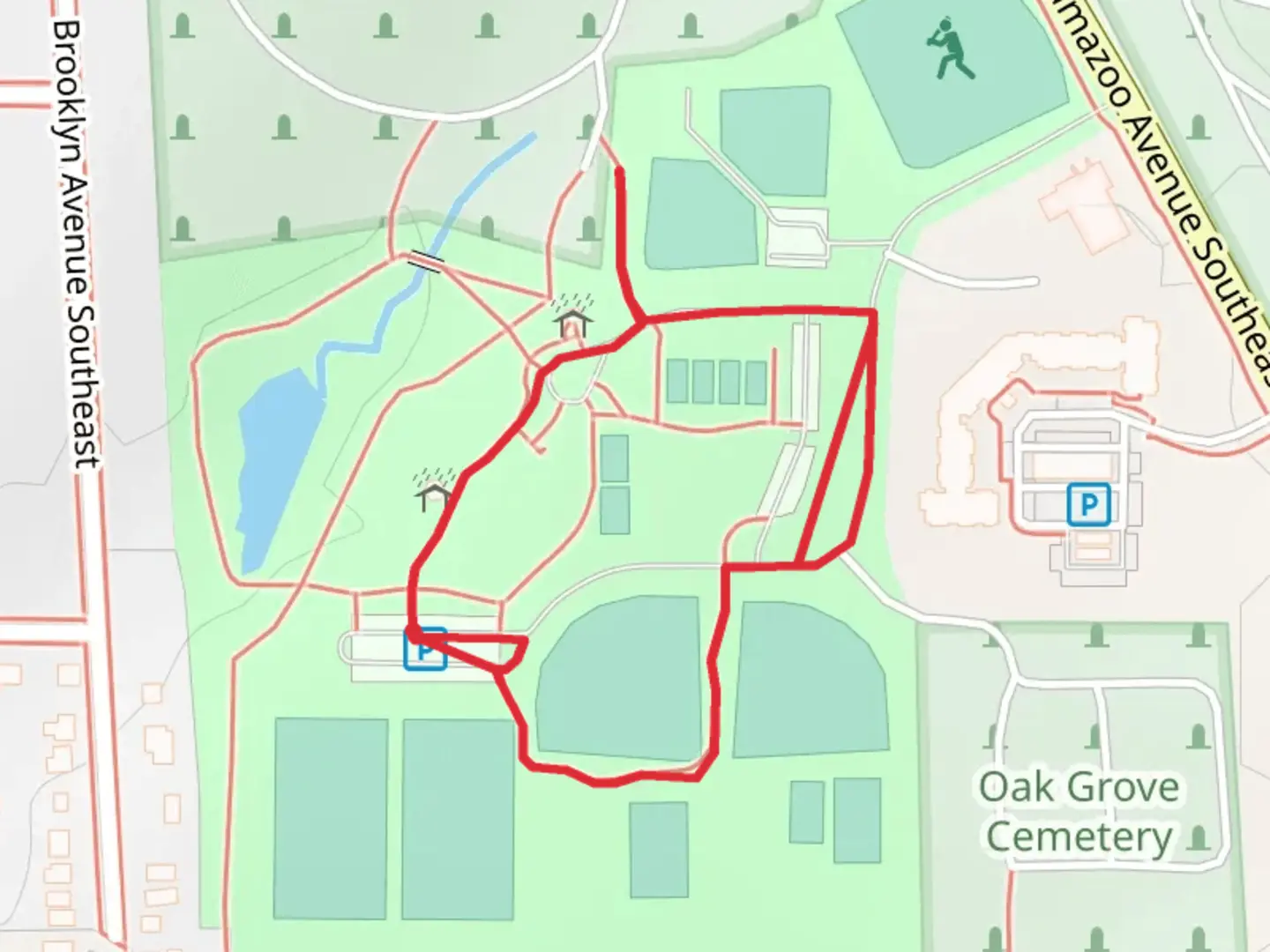 An image depicting the trail MacKay-Jaycee Park Loop and its surrounding area.