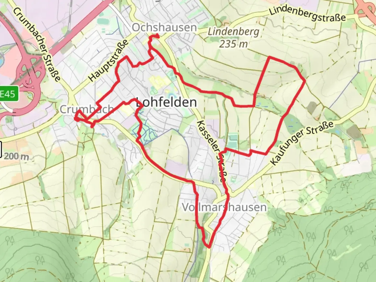 An image depicting the trail Eco Pfad Lohfelden and its surrounding area.