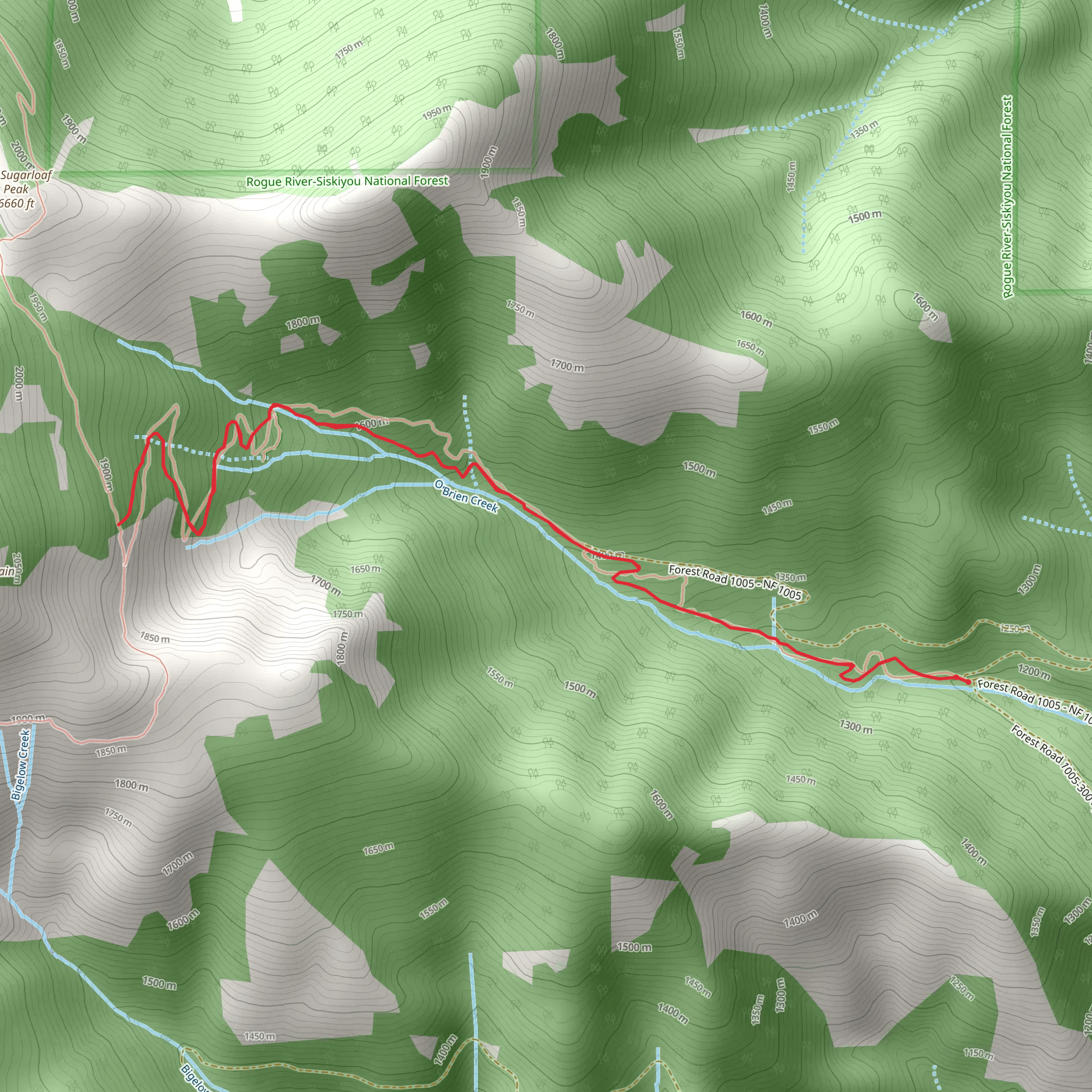 O'brien Creek Trail mobile static map