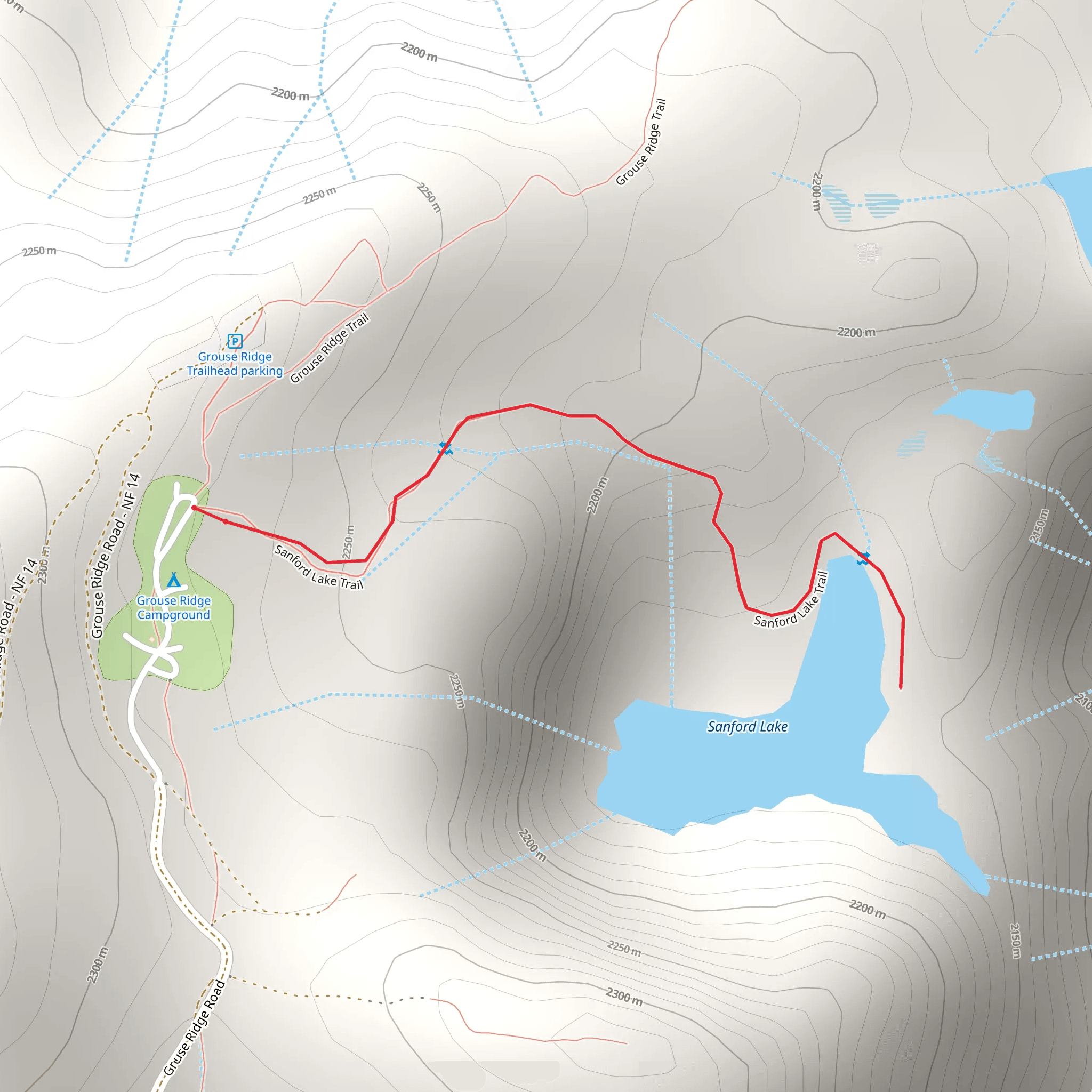 Sanford Lake Trail mobile static map