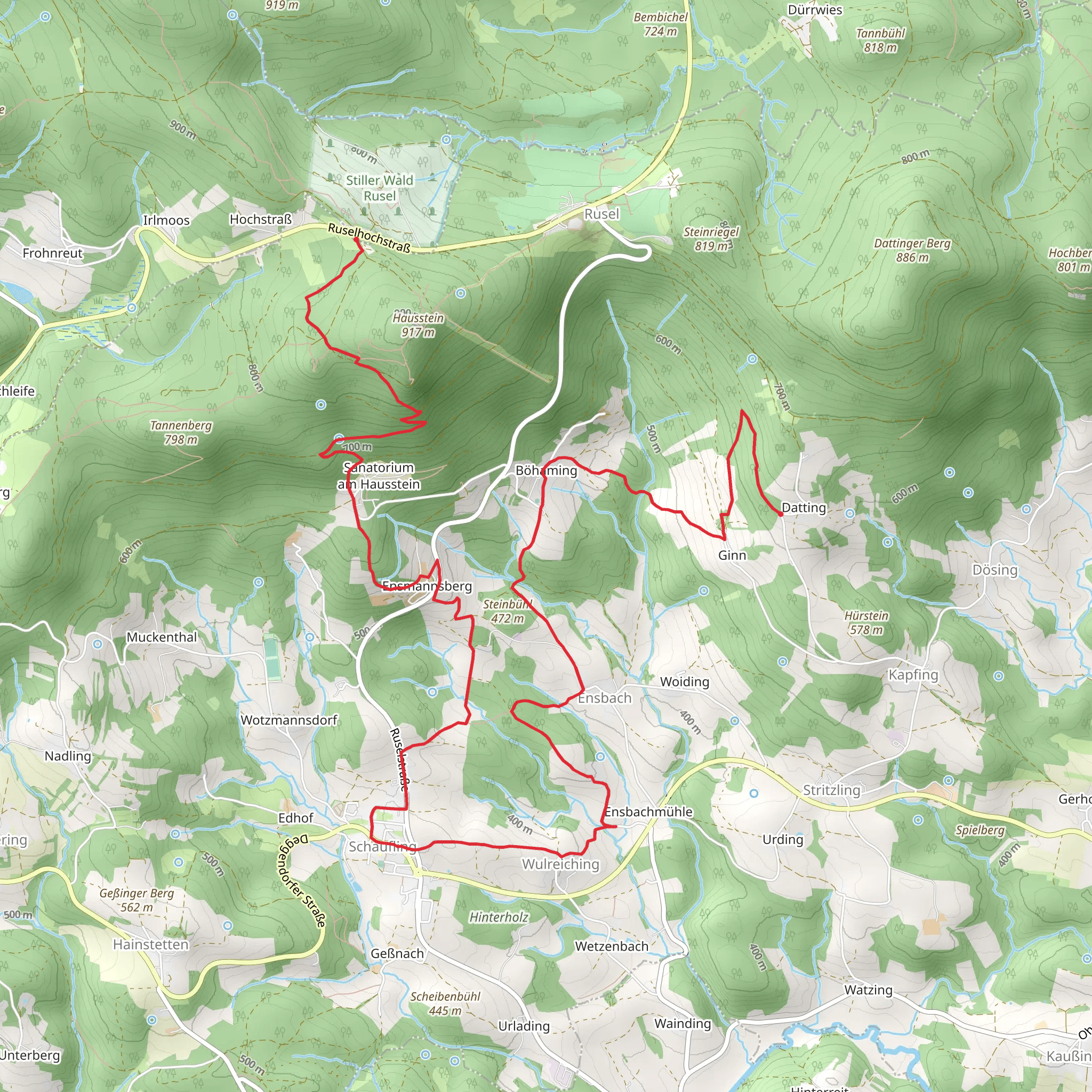 Datting to Ruselabsatz viaSchaufinger Rundwanderweg mobile static map