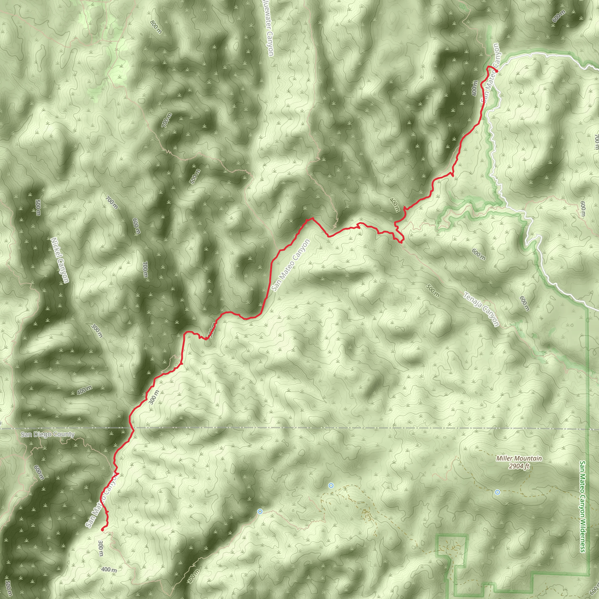 San Mateo Creek mobile static map