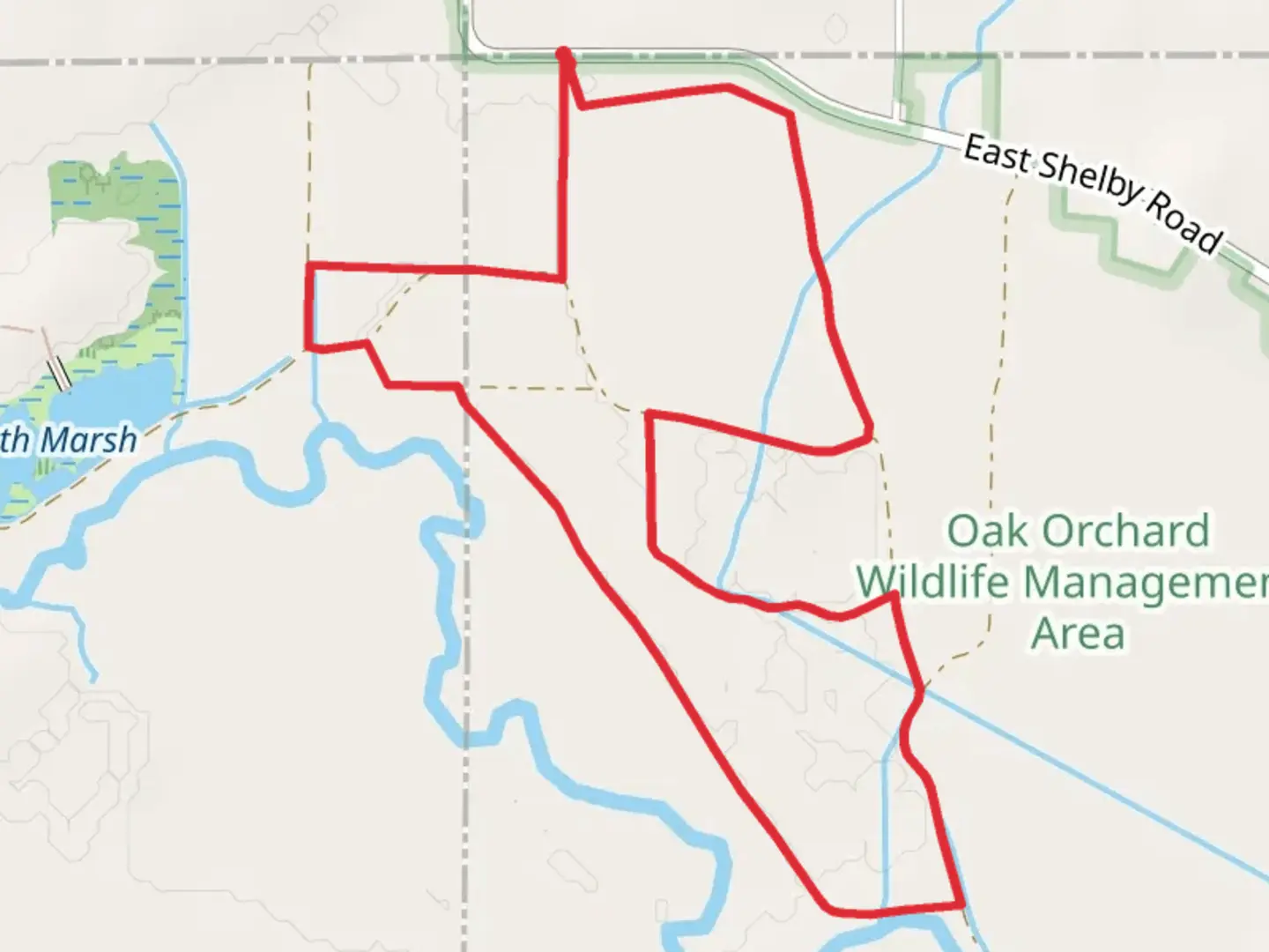 An image depicting the trail East Shelby Road Loop and its surrounding area.