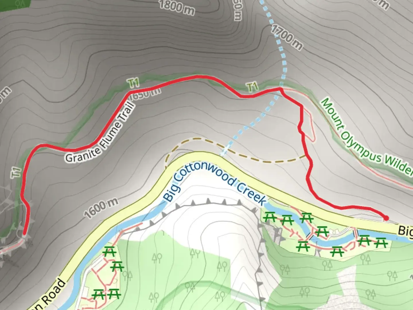 An image depicting the trail Granite Flume Trail and its surrounding area.