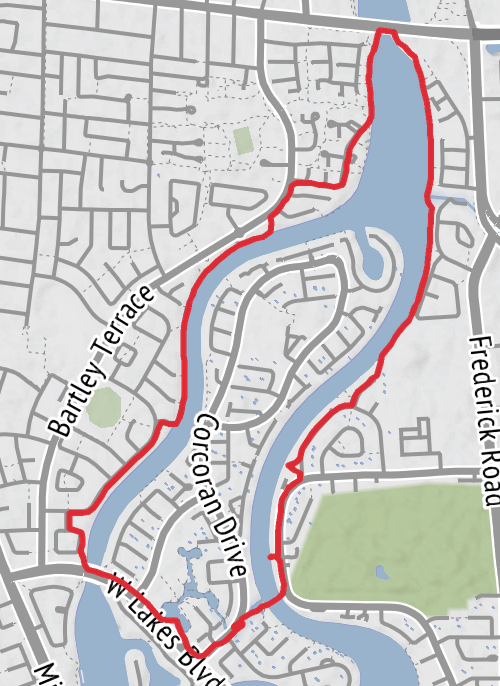 Hike from West Lakes mobile static map