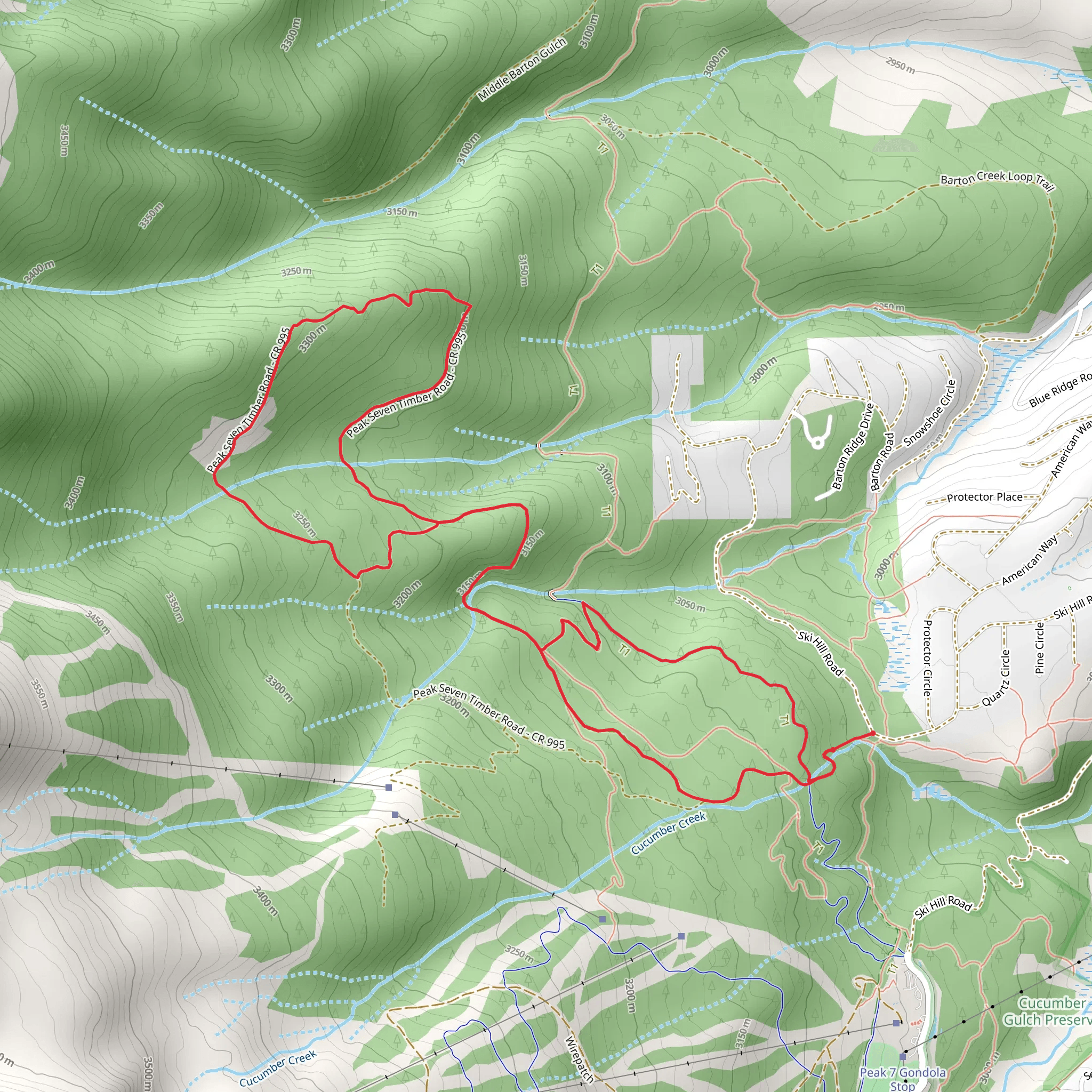 Heaven's Gate, Elk Dance and Peaks Loop Trail mobile static map