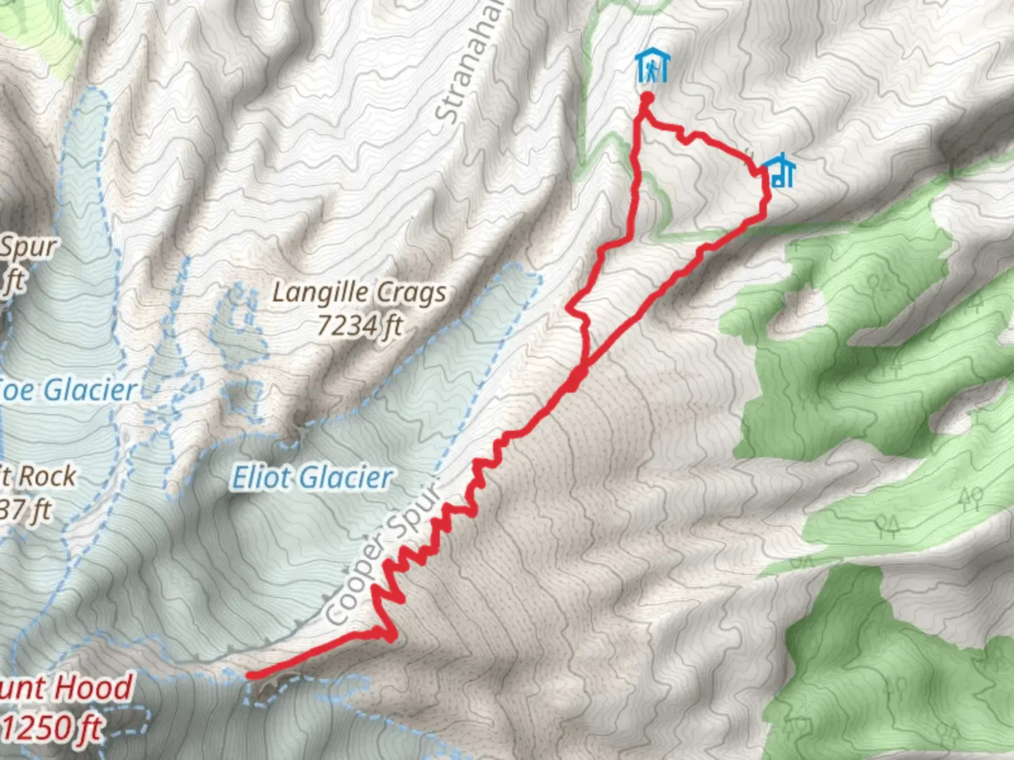 An image depicting the trail Tilly Jane Trail and Copper Spur TrailShort and its surrounding area.