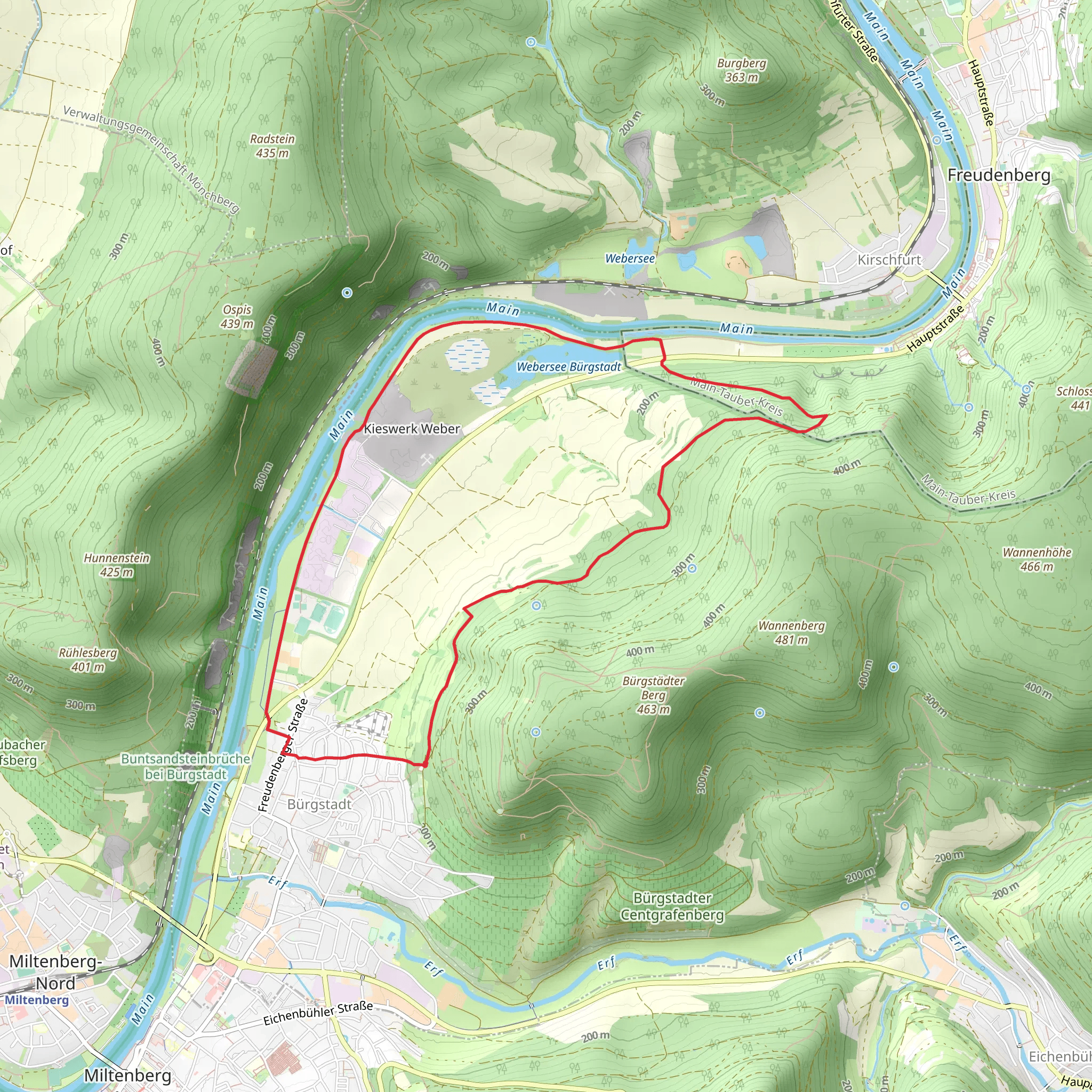 Bürgstadt, Kieswerk and Bürgstadtter See Loop mobile static map