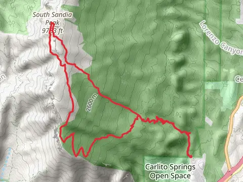 South Sandia Peak via South Crest Trail