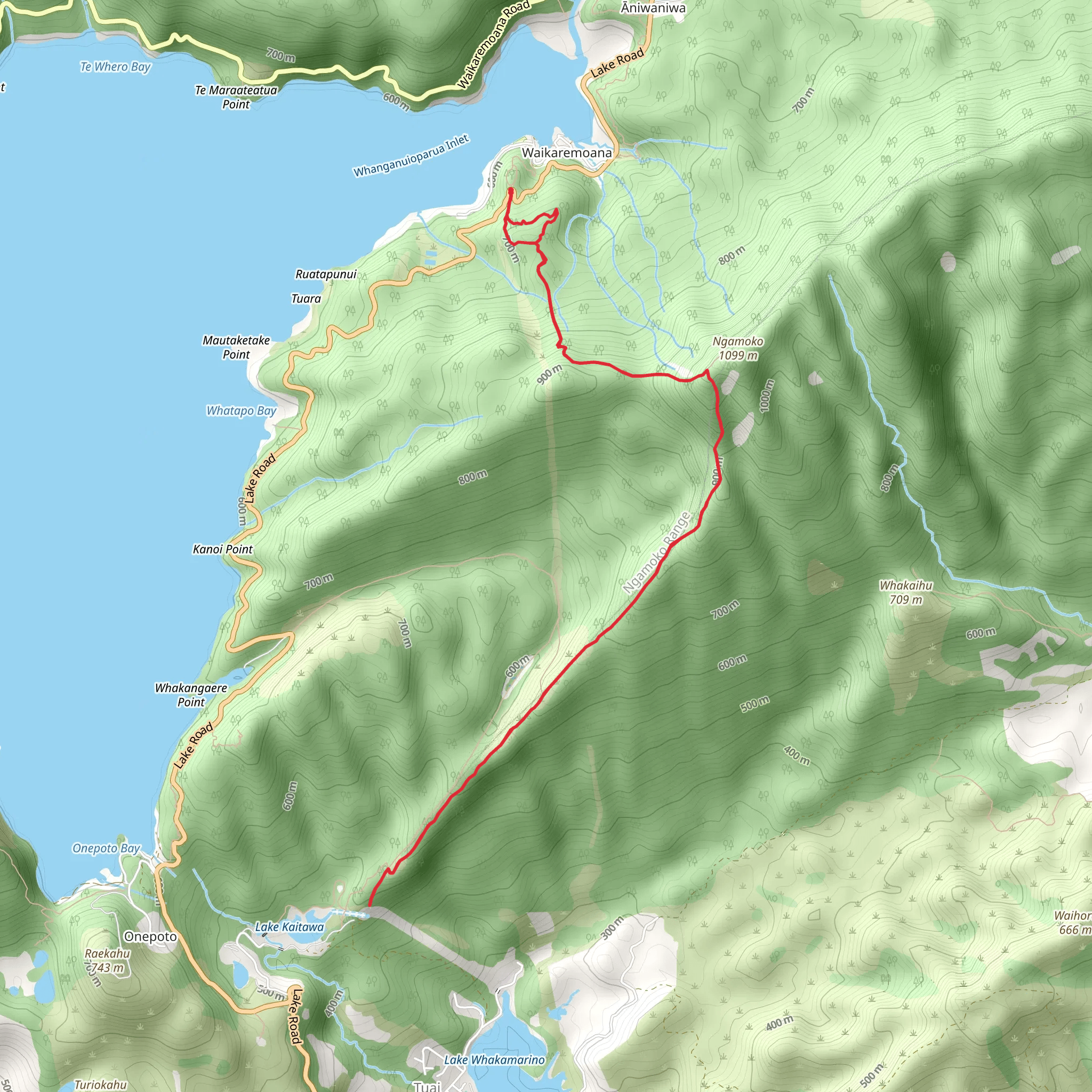Ngamoko and Tawa Loop Track mobile static map
